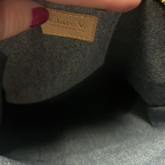 Clare V. Black Gray Fold Over Clutch - Picture 7 of 8